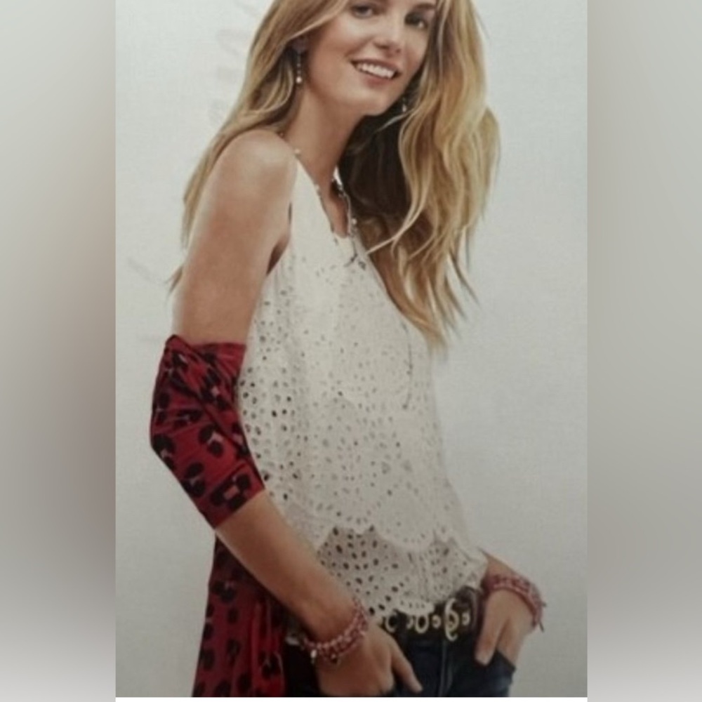 CAbi White Eyelet Tank Top - Picture 7 of 8